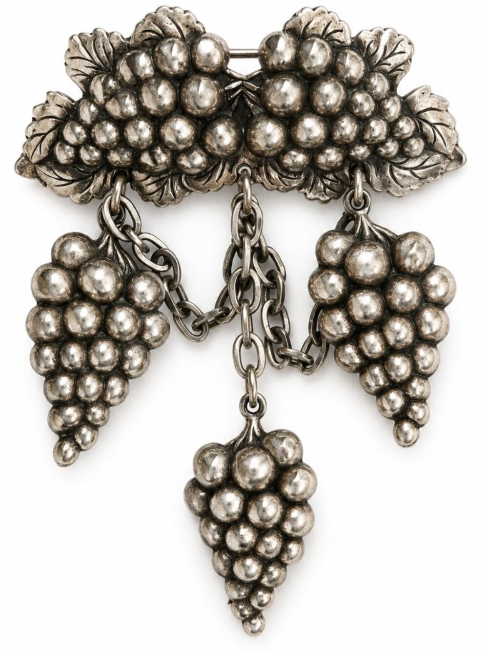 MIRIAM HASKELL Vintage 1930's Authentic Grape Cluster Chatelaine Brooch